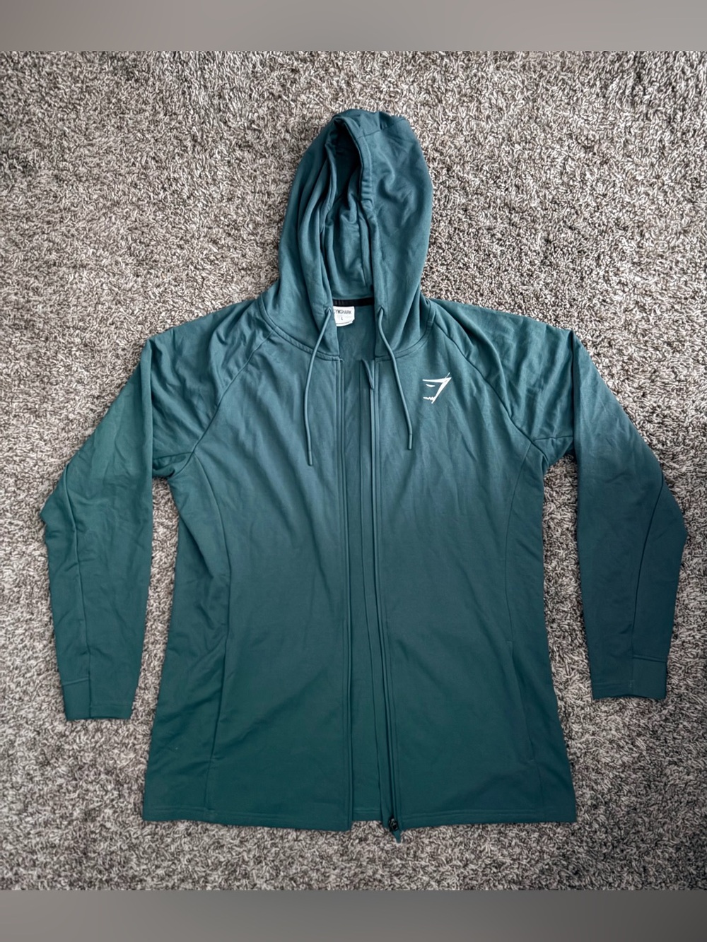 Gymshark Full-Zip Hoodie in Teal | Size L | Like New